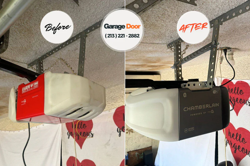 Before and after: garage door repair Saxon, SC
